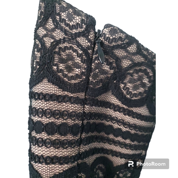 Ann Taylor-Loft Black Lace Strapless Dress Size 2 - Picture 6 of 11